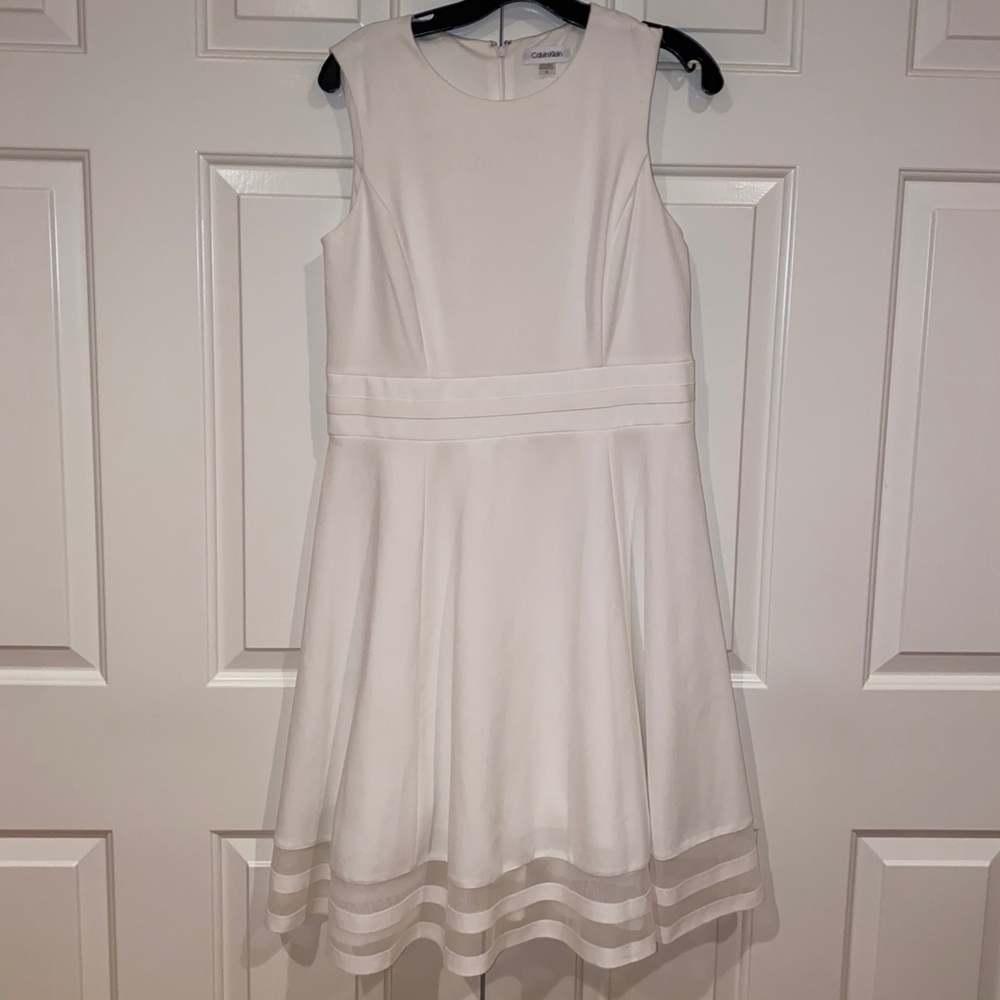 Calvin Klein white flowy dress!